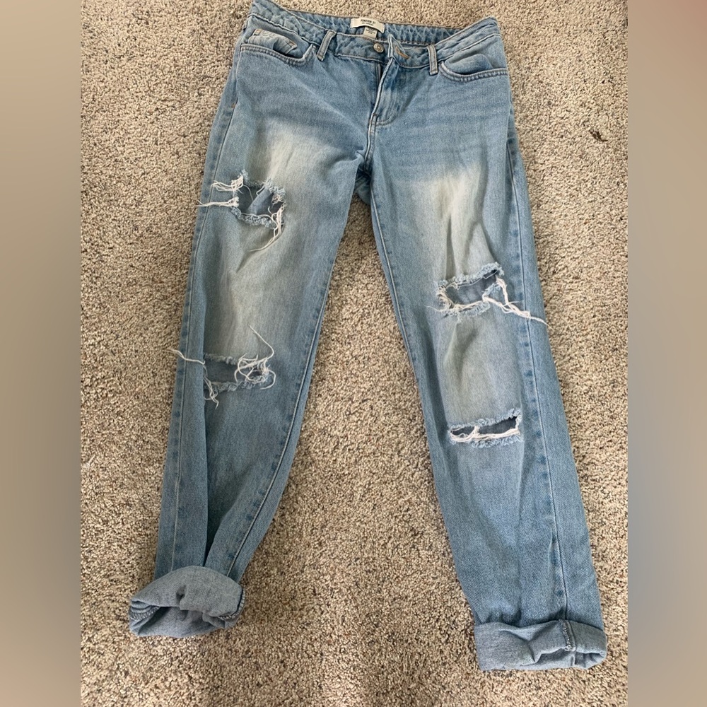Forever 21 distressed mom jeans.